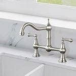 Wowow Inch Brushed Nickel Bridge Kitchen Sink Faucet