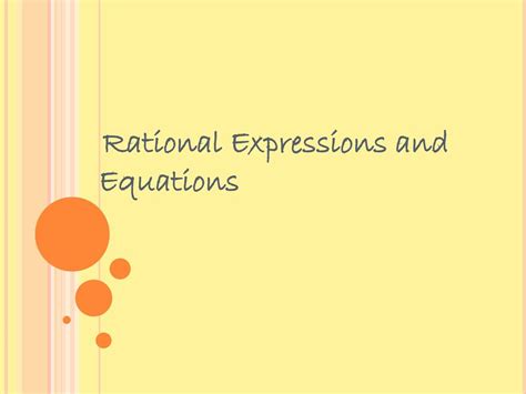 Rational Expressions And Equations Ppt Download