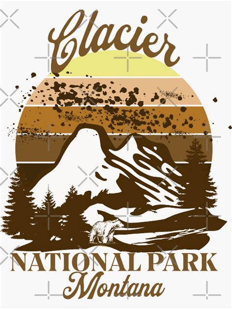 Glacier National Park Vintage Montana Sticker For Sale By Bakha Redbubble