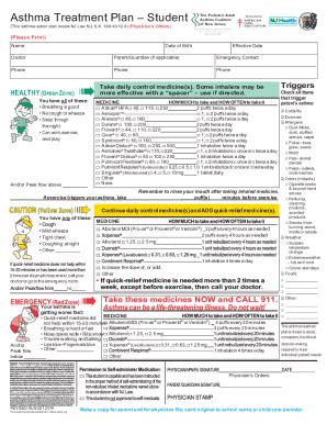 Fillable Online Asthma Treatment Plan Form Docx Fax Email Print PdfFiller