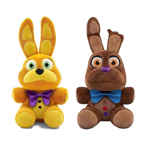 Set 2 Spring Bonnie and Chocolate Bonnie - 7" Five Nights at Freddy's FNAF Orange Yellow Brown ...