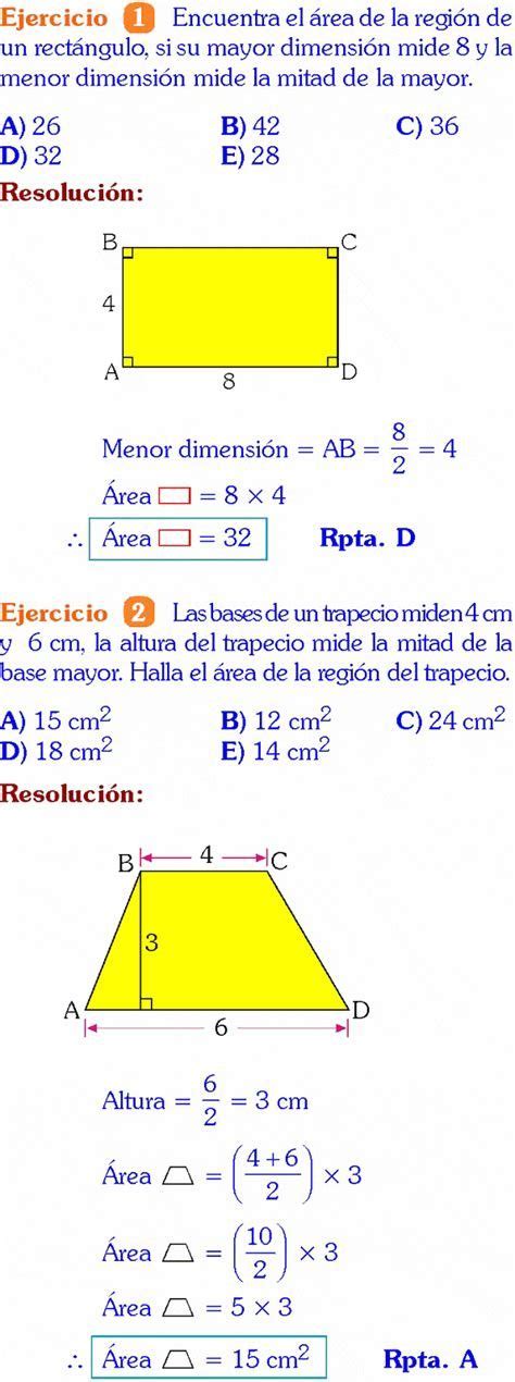 Area Perimetro Y Volumen De Figuras Geometricas Ejemplos Área Y