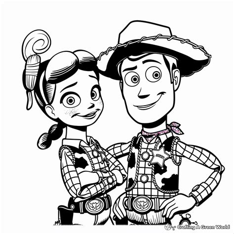 Toy Story Woody Y Jessie Para Colorear