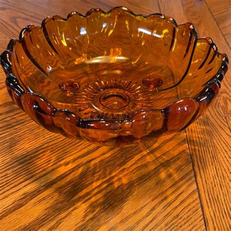 Dining Vintage 3 Footed Amber Fruit Bowl Poshmark