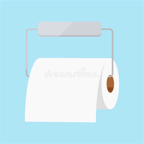 Toilet Paper Roll On Holder Vector Icon Isolated On White Background