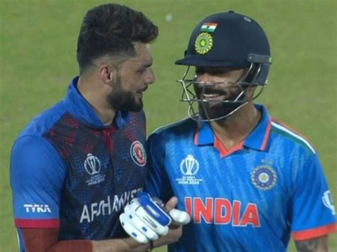 Ind Vs Afg Odi World Cup 2023 Match Moments Virat Kohli Naveen Ul Haq विराट ने नवीन को गले