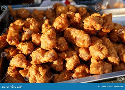 Deep Fried Chicken Neck with Breading Sold at a Street Food Stall Stock ...