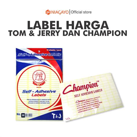 Label Stiker Harga Dan Nama Undangan Champion No 99 No 103 No 112 Isi 7