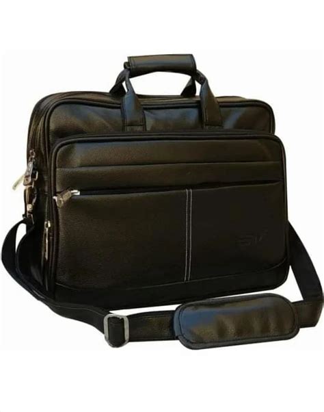 Plain Brown Leather Office Laptop Bag Capacity 30 Ltr Size Free