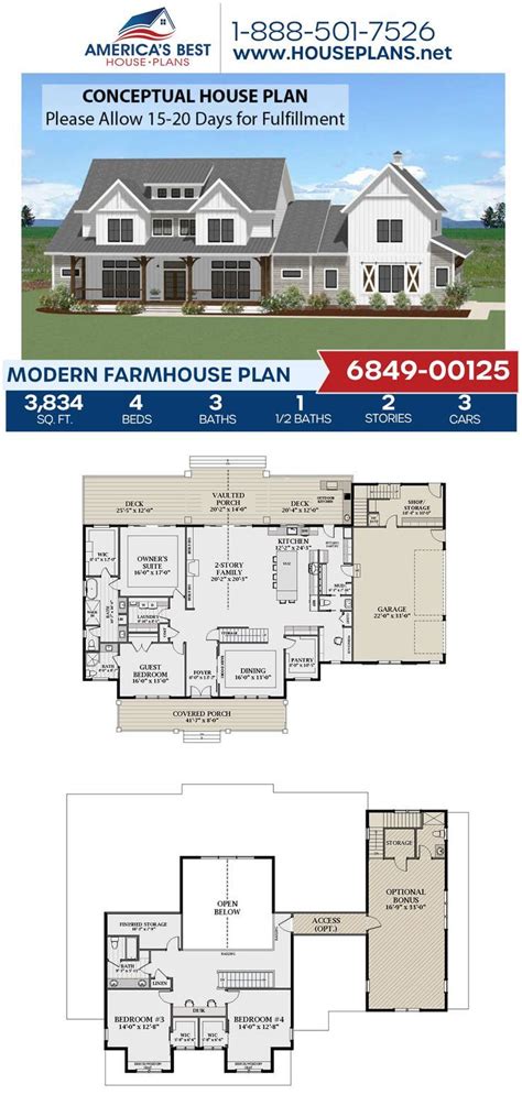 Modern Farmhouse Plan 6849 00125