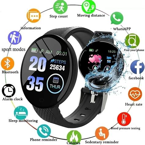 D Ak Ll Saat Erkekler Kan Bas Nc Ip Su Ge Irmez Smartwatch Kad Nlar