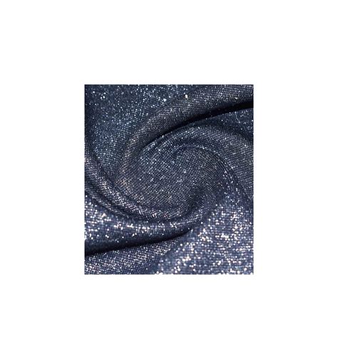 Tissu Jersey Tubulaire Lurex Bord C Te Navy Silver Au Fil De L Ontine