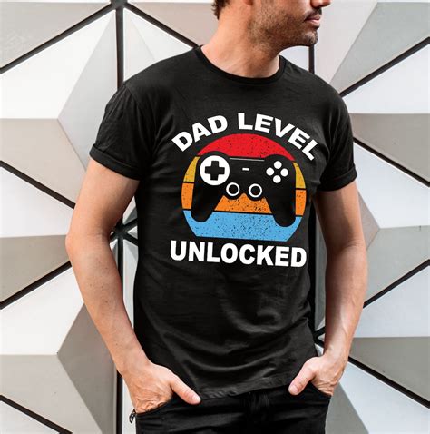 Dad Level Unlocked T Shirt Gamer Daddy Shirt First Etsy UK