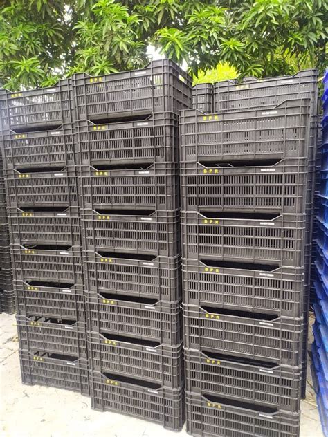 Rectangular Mesh Plastic Bottle Crates For Vegetable Crate Capacity