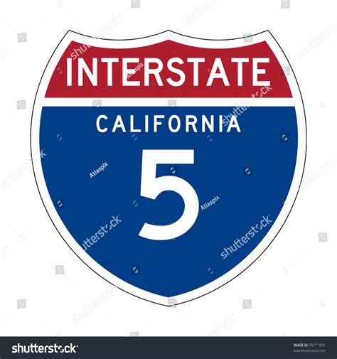 American California Interstate Highway Number 5 Stock Illustration