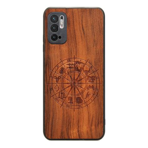 Drewniane Etui Xiaomi Redmi Note 10 5G Znak Zodiaku Rak Imbuia