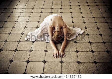 Young Blond Woman In Floor Showing Obedience Stock Photo 14837452 ...