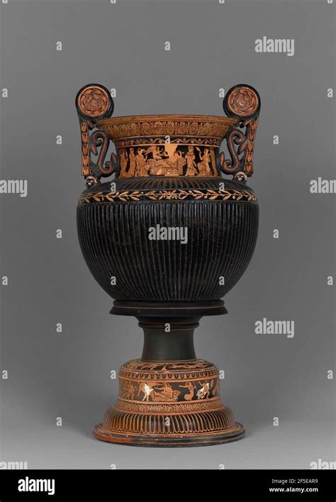 Attic Red Figure Dinoid Volute Krater And Stand Attributed To The