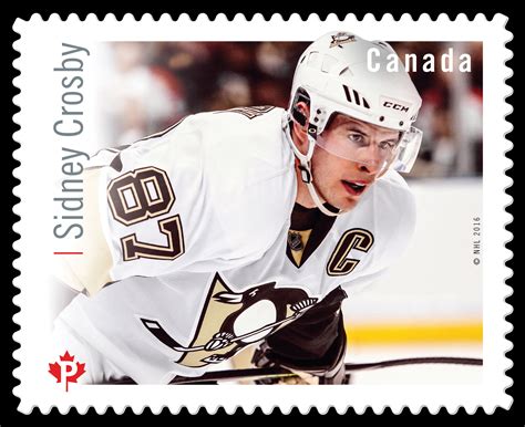Sidney Crosby - Canada Postage Stamp | Great Canadian NHL Hockey Forwards
