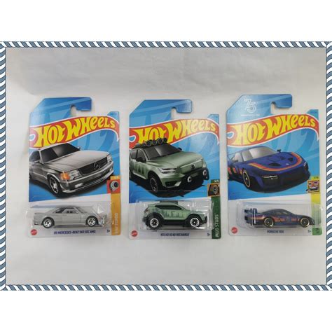 Hot Wheels Car With Card Mercedes Benz SEC AMG Volvo XC Recharge Porsche Shopee Malaysia