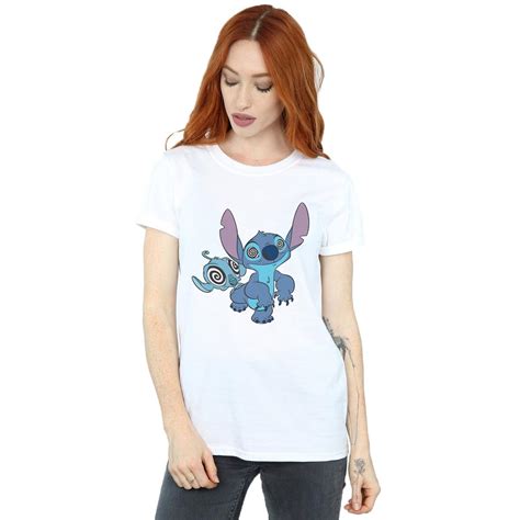 Disney Womens Lilo And Stitch Hypnotized Cotton Boyfriend T Shirt