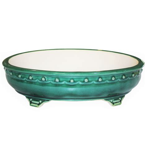 Green Oval Bonsai Pot Glazed 36cm Buy Bonsai