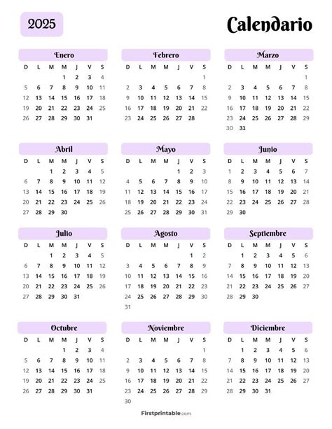 Calendario 2025 Imprimible Gratis Firstprintable Printable Calendar