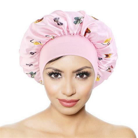 Women Satin Silk Night Sleep Cap Hair Bonnet Hat Head Cover Wide