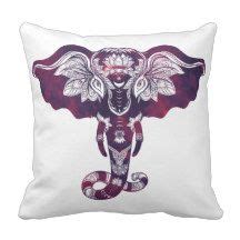 Purple Red Tribal Henna Elephant Throw Pillow Elephant Throw Pillow