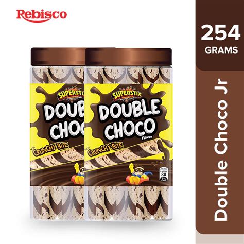 Superstix Rebisco Double Choco Jr 60g X 40pcs 2400g Per Jar Set Of 2