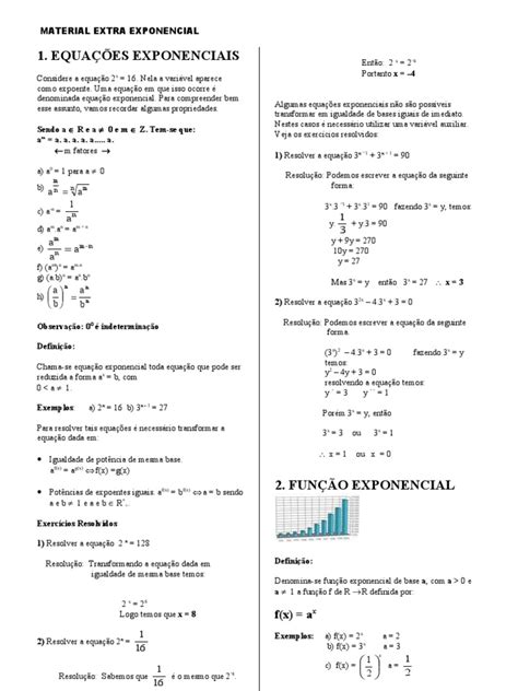 Apostila De Equações Exponenciais Pdf Exponenciação Caderneta De Poupança