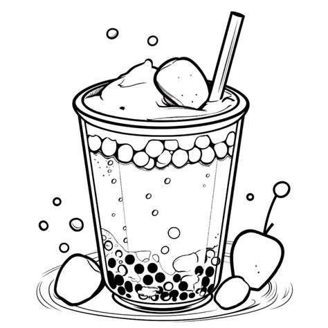 Malvorlage Bubble Tea Ausmalbild Kostenlos Herunterladen