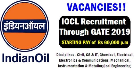 IOCL Recruitment Through GATE 2019