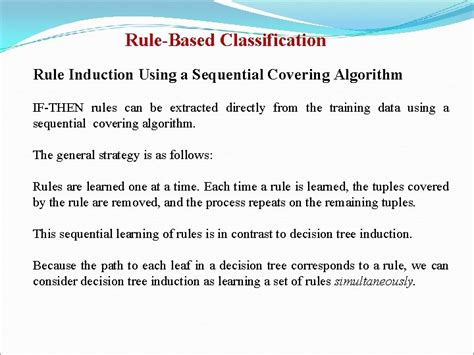 RuleBased Classification Rulebased Classifiers Where The Learned Model