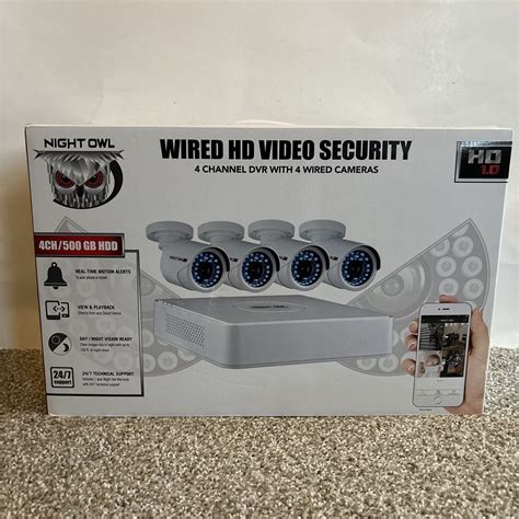 BRAND NEW Night Owls 4 Channel 720p HD Video Security System WMBF 445