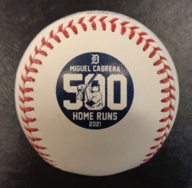 Miguel Cabrera 500 Home Run Logo Rawlings Official Major League ...