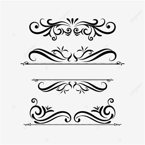 Calligraphic Border Vector PNG Images Decorative Monograms And