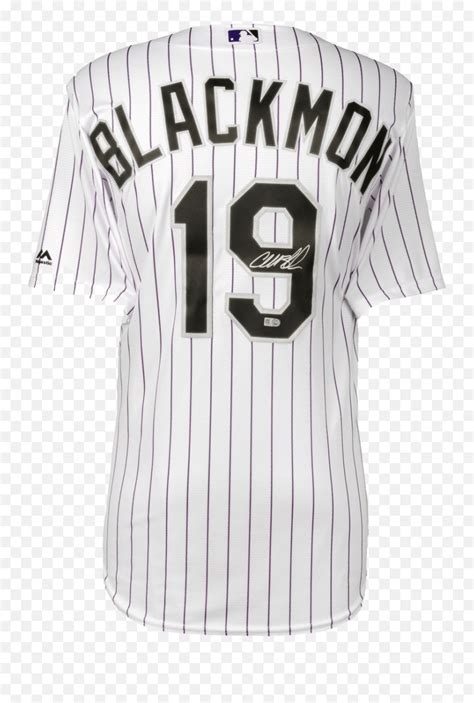 Charlie Blackmon Signed Colorado Rockies White Replica Jersey Png Logo