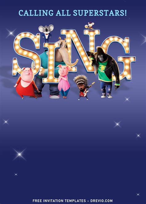 An Advertisement For Sing With The Characters