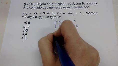 Ucsal Sejam F E G Funções De R Em R Sendo R O Conjunto Dos Números