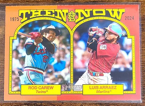 2024 Topps Heritage Then And Now Rod Carew Luis Arraez TAN 7 EBay