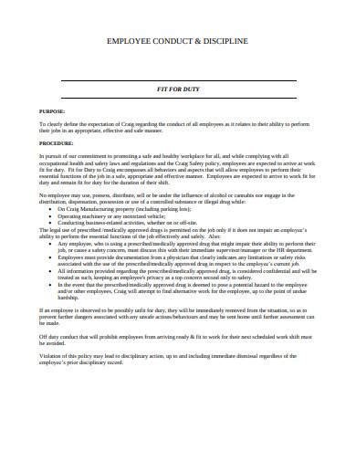 Free 10 Employee Conduct Policy Samples In Pdf Ms Word