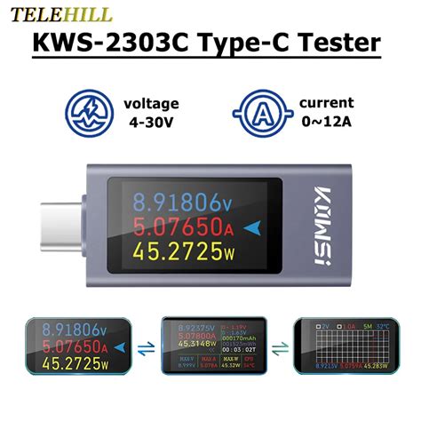 DC 4 30V 12A Miernik Napi Cia Pr Du Napi Ciowego Tester Baterii Typ C