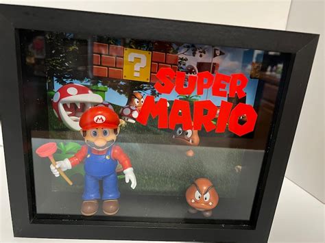 Super Mario Nintendo Shadow Box Display Etsy