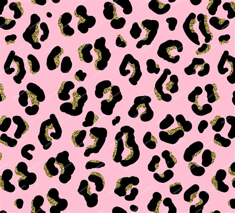 Bubble Gum Pink Leopard Seamless Gold Glitter Drypdesigns