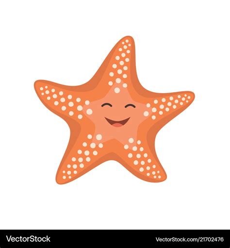 Cartoon Happy Starfish Royalty Free Vector Image
