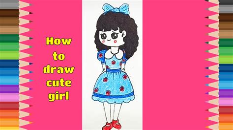 How To Draw Cute Girl Girl Step By Step Cute Drawings With Parisa Youtube