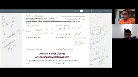 Polynomials Irrational And Imaginary Roots Theorems With Examples Youtube