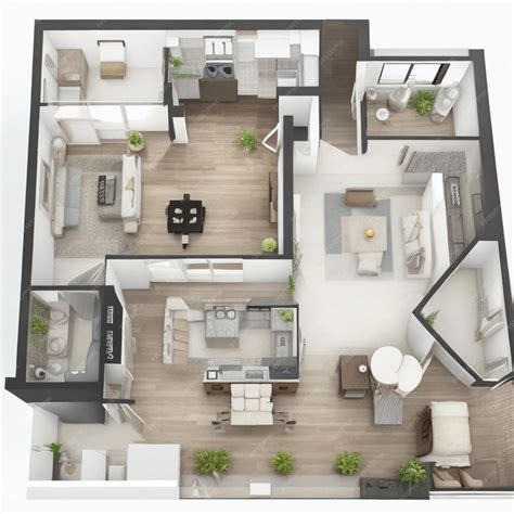interior design  floor plan premium ai generated image