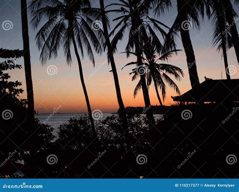 Sunset on the Sea Coast. Bali, Indonesia. Stock Image - Image of amed, indonesia: 110217377